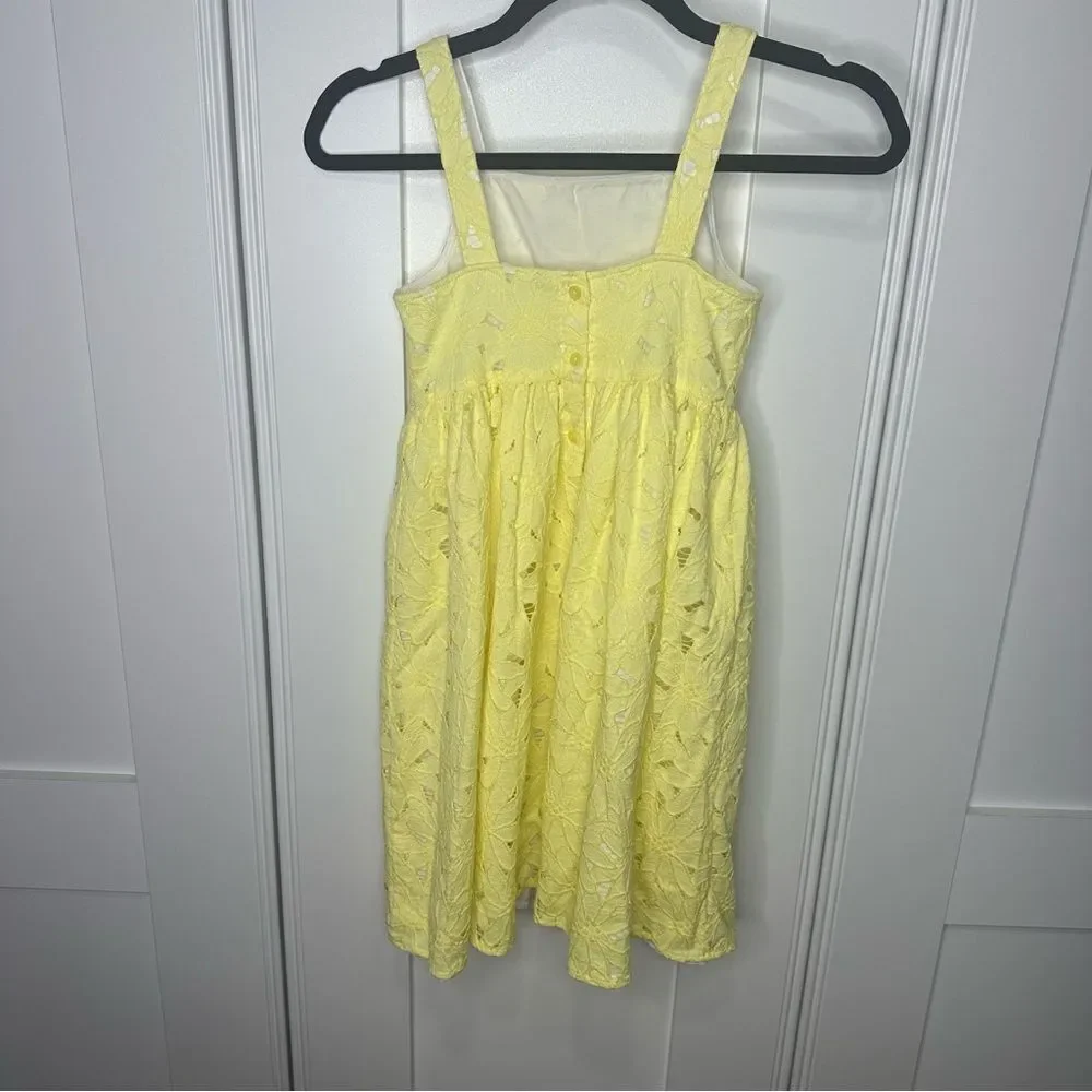 Nordstrom Yellow Girls Sleeveless Square Neck Sundress size 8 (m1)